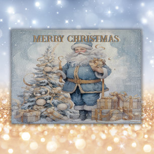 Tabla De Cortar Monograma navideño de Santa Merry