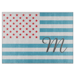 Tabla De Cortar Monograma personalizado Stars and Stripes