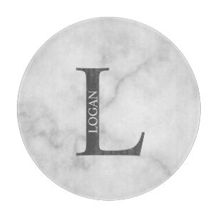 Tabla De Cortar Monograma personalizado y placa de corte de nombre