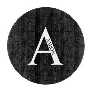Tabla De Cortar Monograma personalizado y placa de corte de nombre