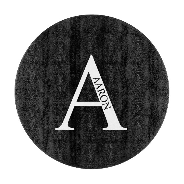 Tabla De Cortar Monograma personalizado y placa de corte de nombre (Anverso)