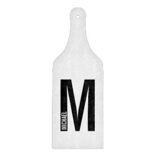 Tabla De Cortar Monograma y nombre en negrita personalizados moder
