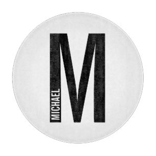 Tabla De Cortar Monograma y nombre negrita personalizado moderno