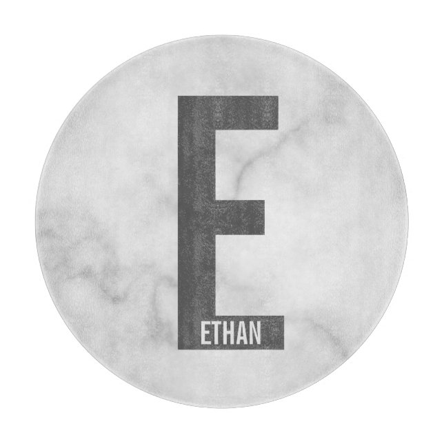 Tabla De Cortar Monograma y nombre negrita personalizado moderno (Anverso)