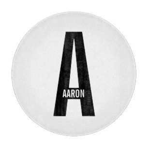 Tabla De Cortar Monograma y nombre negrita personalizado moderno