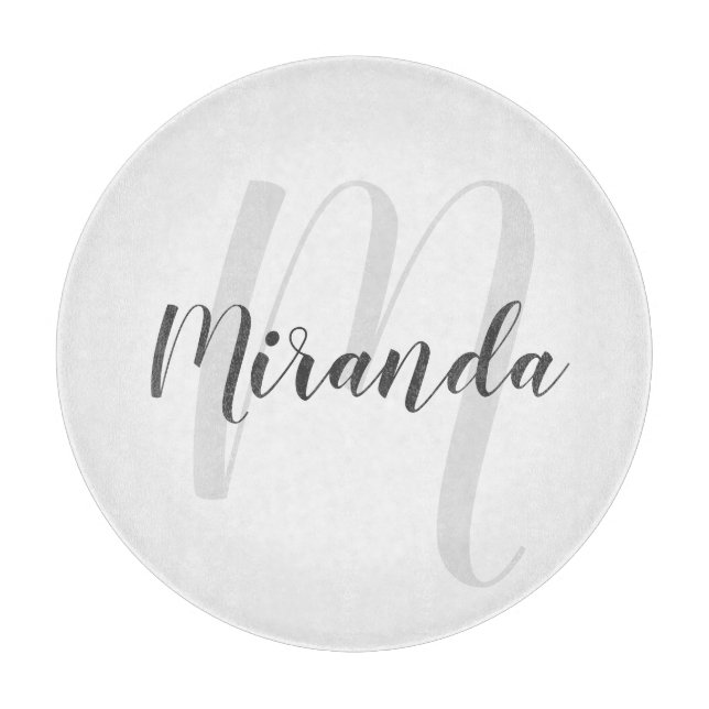 Tabla De Cortar Monograma y nombre personalizados de escritura mod (Anverso)