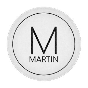 Tabla De Cortar Monograma y nombre personalizados modernos