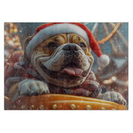 Tabla De Cortar Montaña Rusa Perro Bullmastiff Navidad