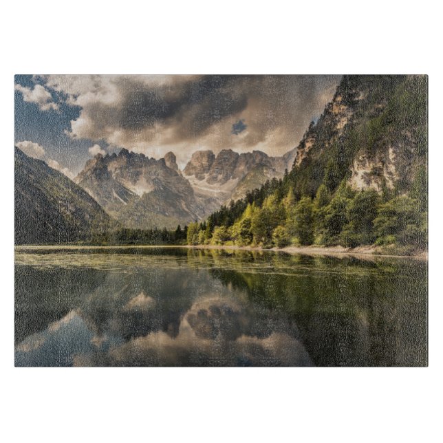Tabla De Cortar Montañas | Lago Dürrensee, Dolomitas, Italia (Anverso)