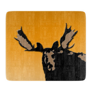 Tabla De Cortar Moose al atardecer - Original Wildlife Art
