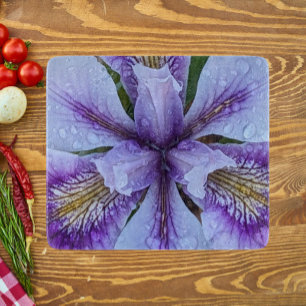 Tabla De Cortar Morado Iris Floral
