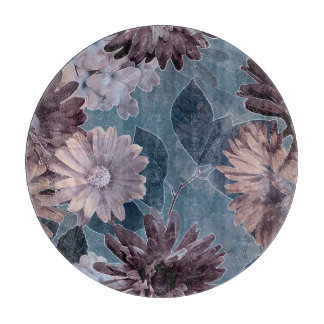Tabla De Cortar Morado Monocromo: acuarela floral sin foco