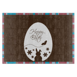 Tabla De Cortar Moreno de chocolate de huevo de pascua feliz moder