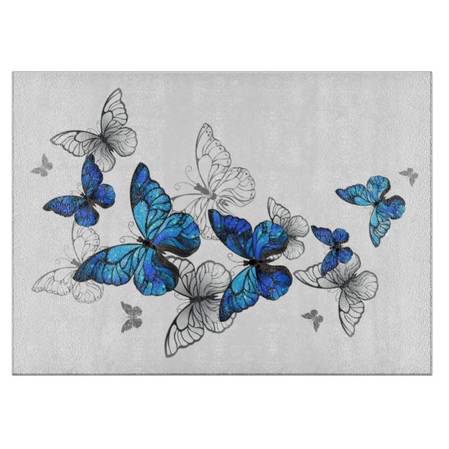 Tabla De Cortar Morfo de las mariposas voladoras azules (Anverso)