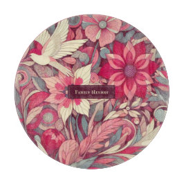 Tabla De Cortar Morris flor rosa