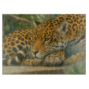 Tabla De Cortar Mortalidad dorada - Leopardo en reposo