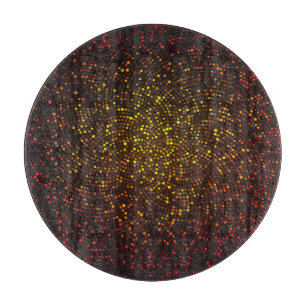 Tabla De Cortar Mosaico brillante, fondo amarillo-rojo oscuro.