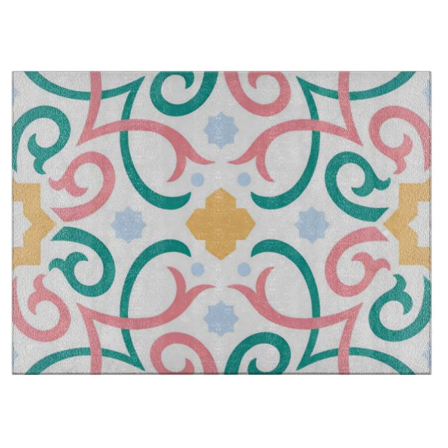 Tabla De Cortar Mosaico/pastel/primavera (Anverso)