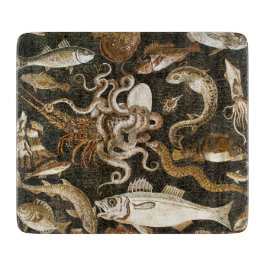 Tabla De Cortar Mosaico Romano Antiguo Mosaico de la Vida del Mar 