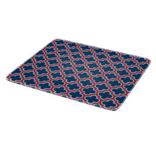 Tabla De Cortar Mosaicos marroquíes azules y rojos, Entramado, Cua