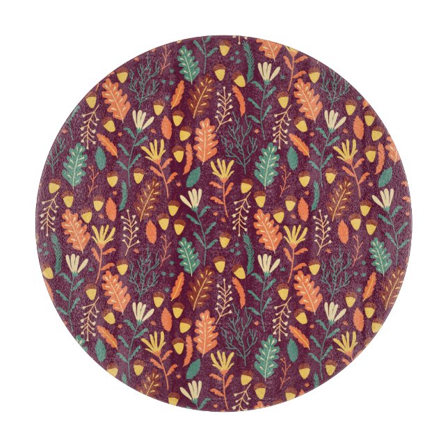 Tabla De Cortar Motif de cosecha de Naranja rojo de otoño (Anverso)