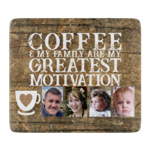 Tabla De Cortar Motivación de café 4 foto marrón vidrio blanco