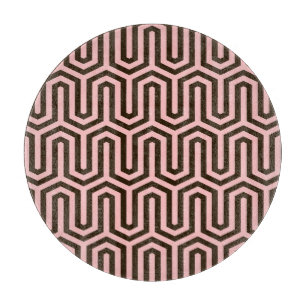 Tabla De Cortar Motivo egipcio Art Déco - rosa y chocolate