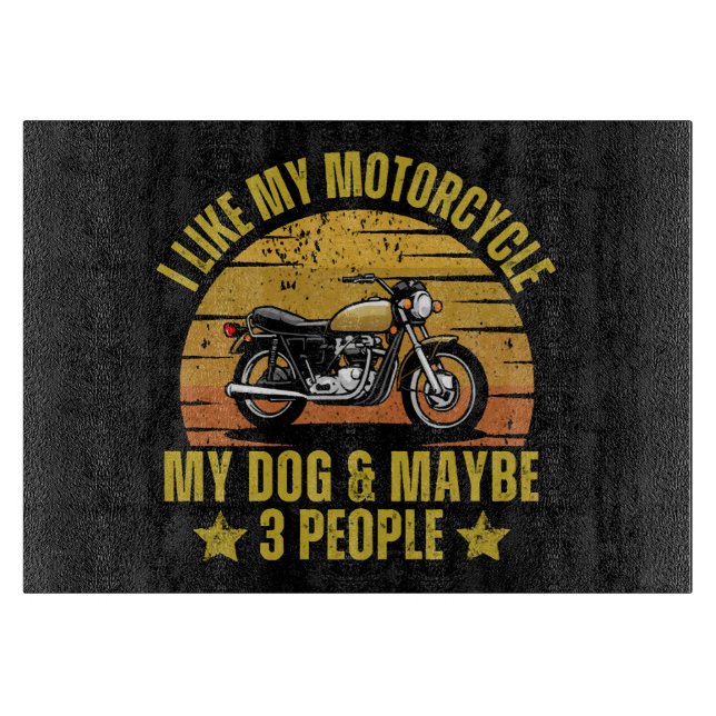 Tabla De Cortar Motocicleta de perro (Anverso)