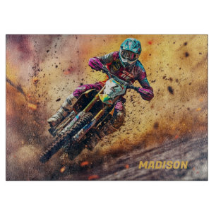 Tabla De Cortar Motocross de nombre personalizado