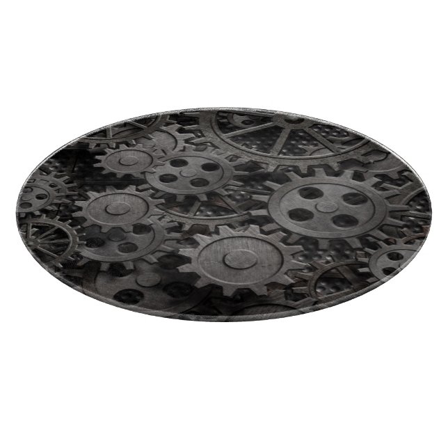 Tabla De Cortar Muchos viejos engranajes o piezas metalizado (Borde)