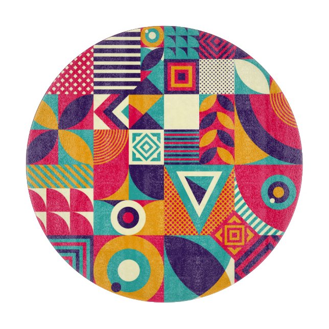 Tabla De Cortar Muestra formas geométricas abstractas, patrón sin  (Anverso)