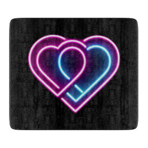 Tabla De Cortar Mugre El día de San Valentín de corazón rosa/azul 