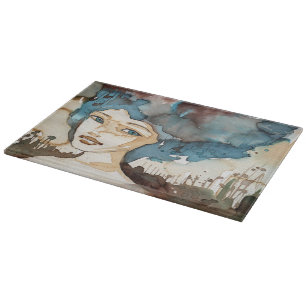 Tabla De Cortar Mujer azul