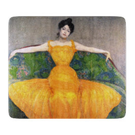 Tabla De Cortar Mujer con vestido amarillo (por Max Kurzweil)