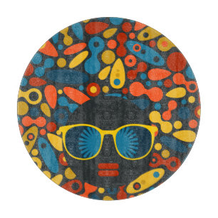 Tabla De Cortar Mujer de cabeza negra #1