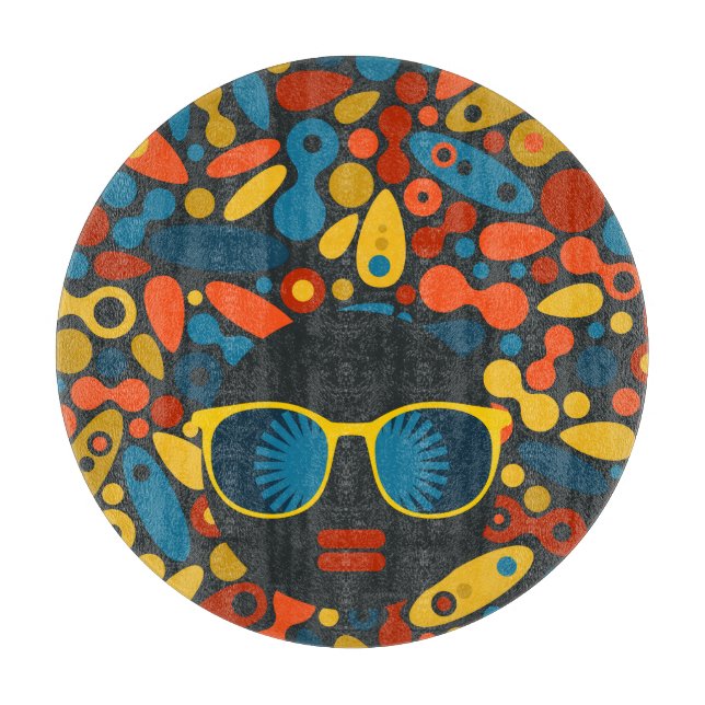 Tabla De Cortar Mujer de cabeza negra #1 (Anverso)