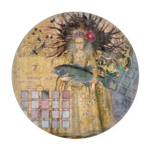 Tabla De Cortar Mujer Piscis Vintage Clásico Gótico