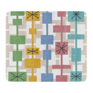 Tabla De Cortar Multicolores Geométricos Modernos de Medid Century