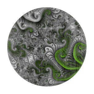 Tabla De Cortar Mundo de fantasía verde y gris arte abstracto frac
