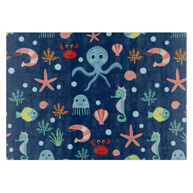 Tabla De Cortar Mundo del Mar (Anverso)