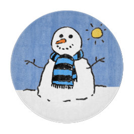 Tabla De Cortar Muñeco de nieve en la luz del sol