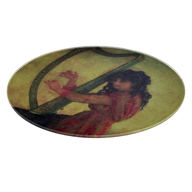 Tabla De Cortar Muse jugando el arpa (Borde)