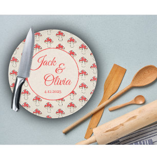 Tabla De Cortar Mushrooms Cute Retro Kawaii Personalizado apellido