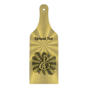 Tabla De Cortar Music Treble Clef Gold Personalizado