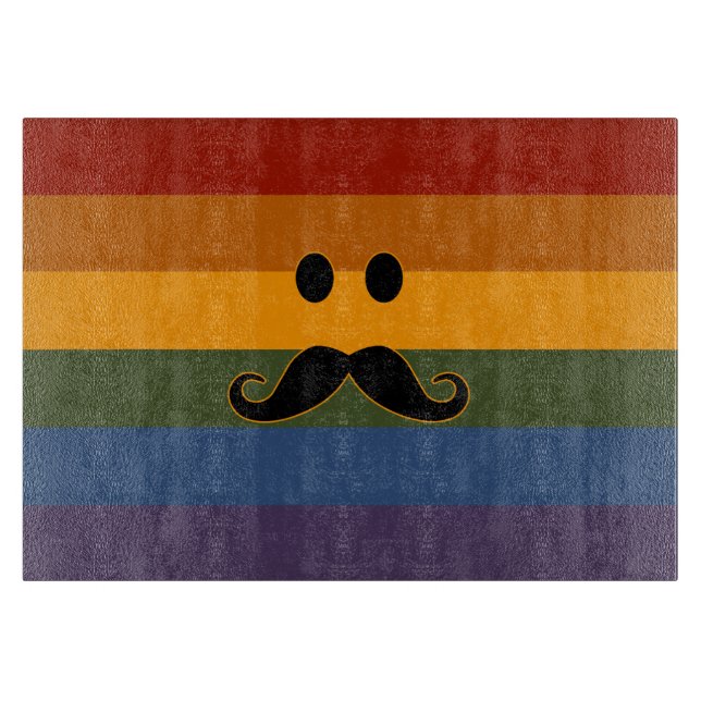 Tabla De Cortar Mustache Pride cartón (Anverso)