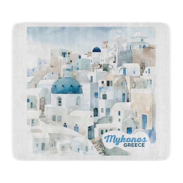 Tabla De Cortar Mykonos Grecia (Anverso)
