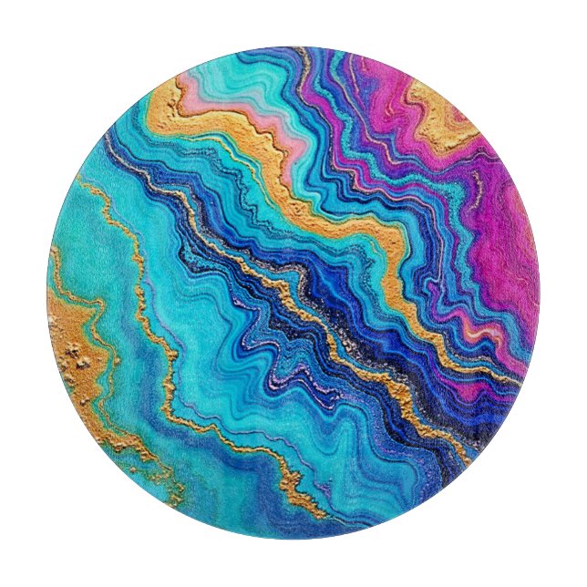 Tabla De Cortar Mystic Teal & Gold Energy (Anverso)