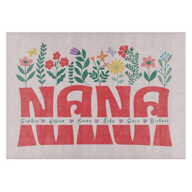 Tabla De Cortar NANA GRANDMA ABUELA GRANNNY -Personalizar (Anverso)