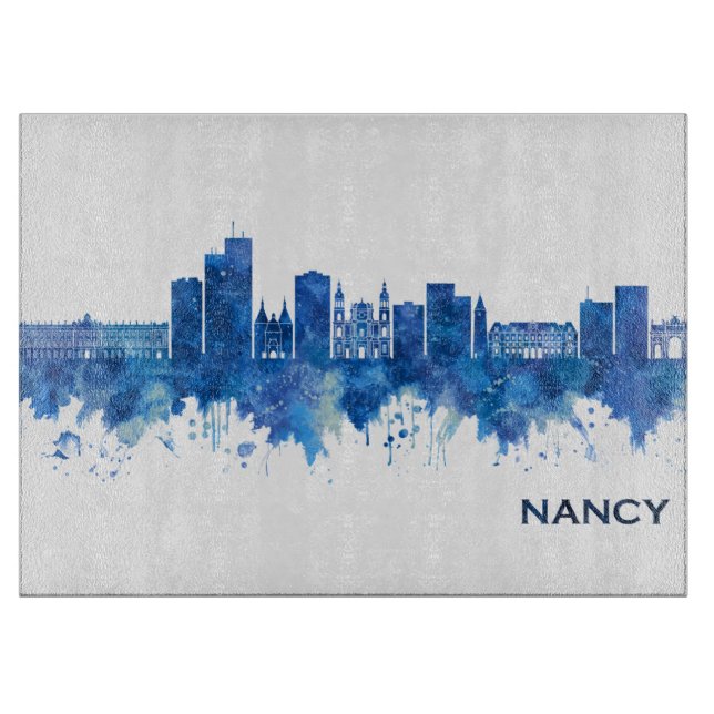 Tabla De Cortar Nancy France Skyline Blue (Anverso)