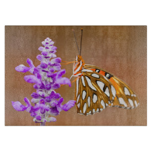 Tabla De Cortar Naranja brillante mariposa fritillera del Golfo